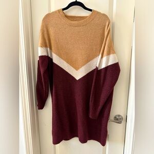 Chevron sweater dress in lovely fall tones!